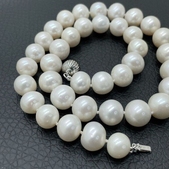 Imperial Pearls Necklace White 9.5 - 11.5mm Cultured Freshwater Sterling Silver - Picture 8 of 9